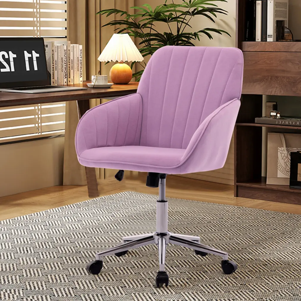 TY Office Chair Lilac Velvet Ergonomic Desk Chair Modern Home Office Furniture ts furniture