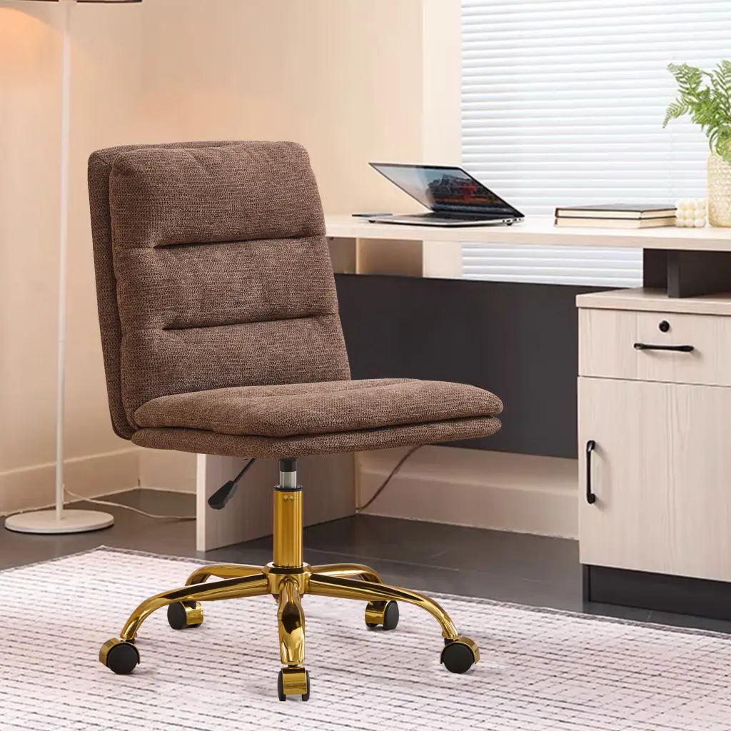 YTS Armless Office Chairs Wheels And Fabric Cushions Adjustable ts furniture