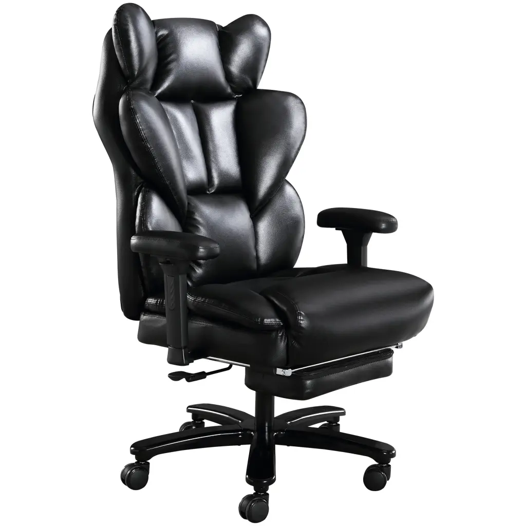 Big and Tall Office Chair High Back Executive Chair Glossy PU Leather Ergonomic Desk Chair vanbow