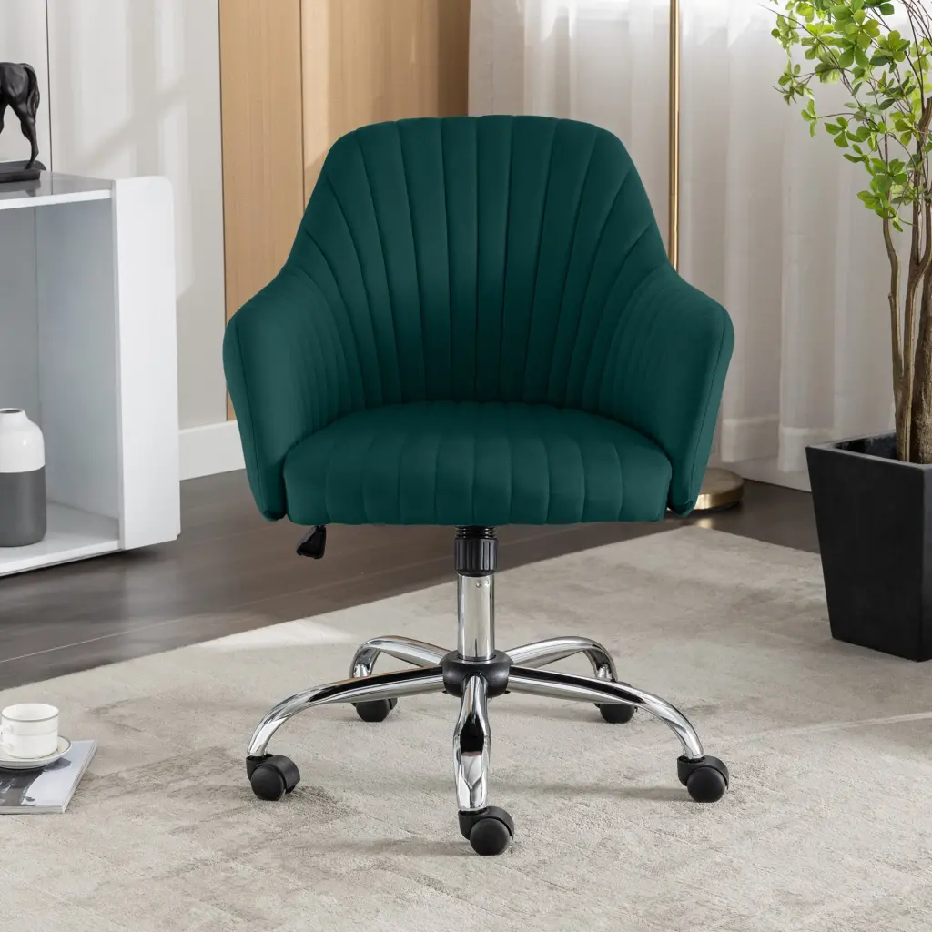 Modern Adjustable Velvet Accent Chair Home Office and Leisure vanbow
