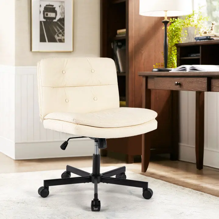 Large Swivel Home Office Desk Chair Armless Ergonomic Chair w1403