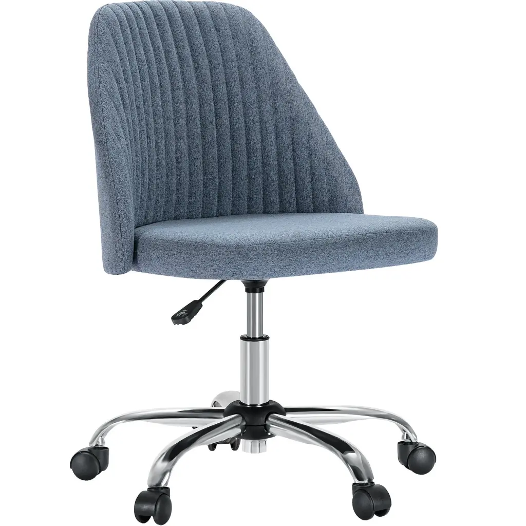 Sweetcrispy Armless Home Office Desk Chair Wheels Adjustable Swivel w2201