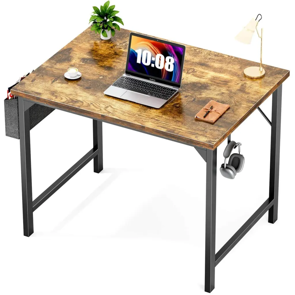 Modern Effortless Style Wooden Work Office Desk Storage 47 Inch Brown w2201