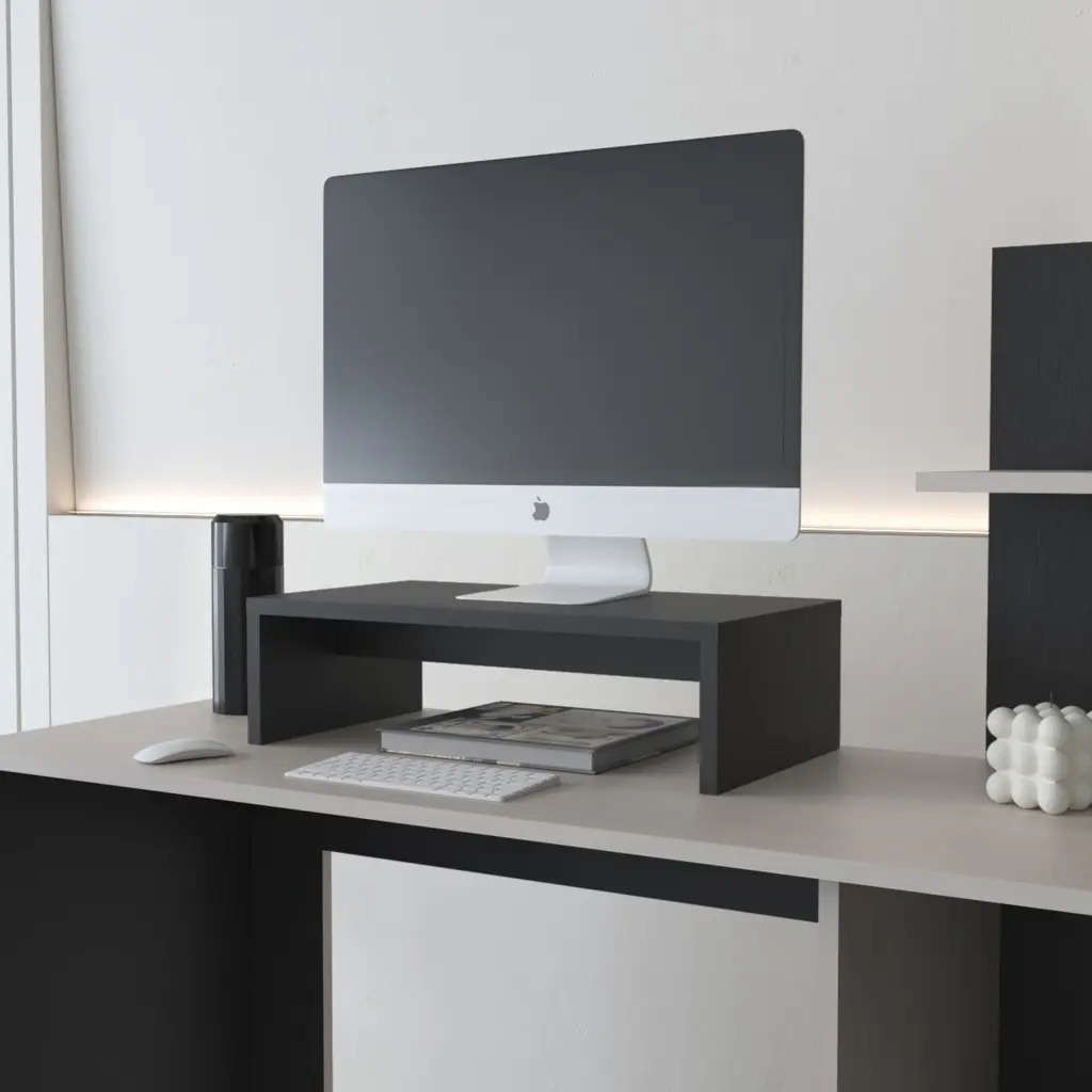 Black Melamine Track Stand Office and Home Use fm furniture