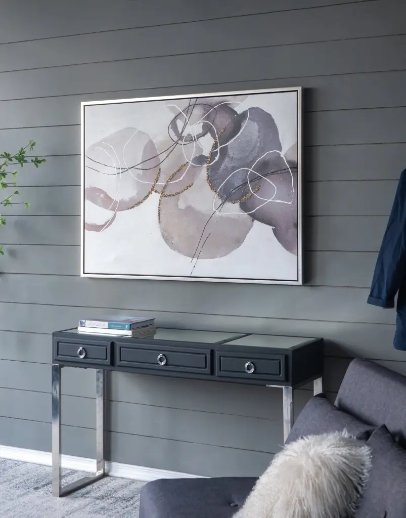 47 X 35.5 Inches Large Modern Oil Painting Hand Painted Abstract Gray Brown w2078