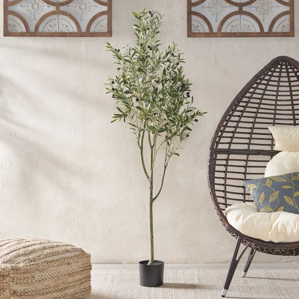 180Cm Artificial Olive Tree Green Iron Plastic Potted Plant Home Decor nh-bc furniturings