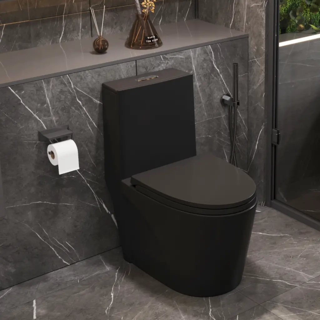 1.1-1.60 GPF Dual Flush One Piece Toilet Water Saving Elongated bathininc