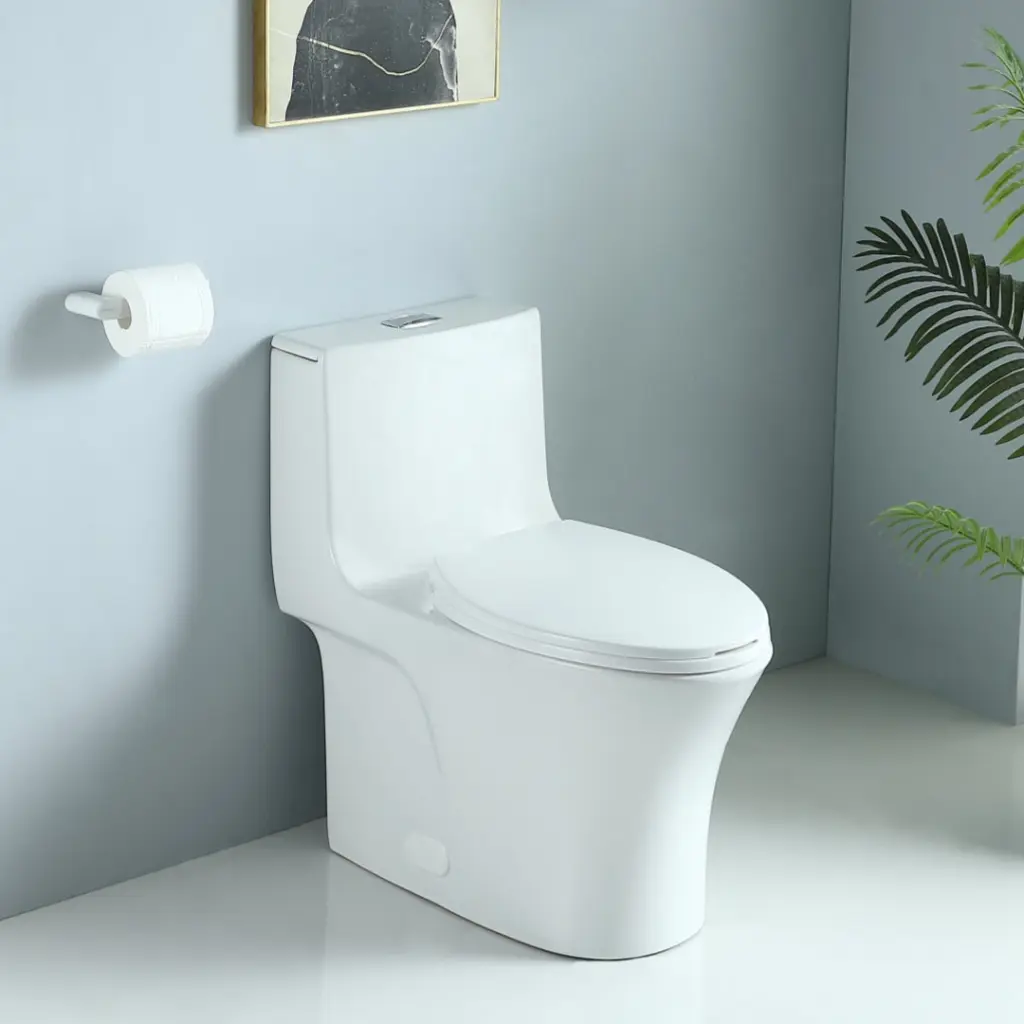 1.1 1.60 Gpf Dual Flush One Piece Toilet Water Saving Elongated Comfort Height Bathroom Fixture bathininc