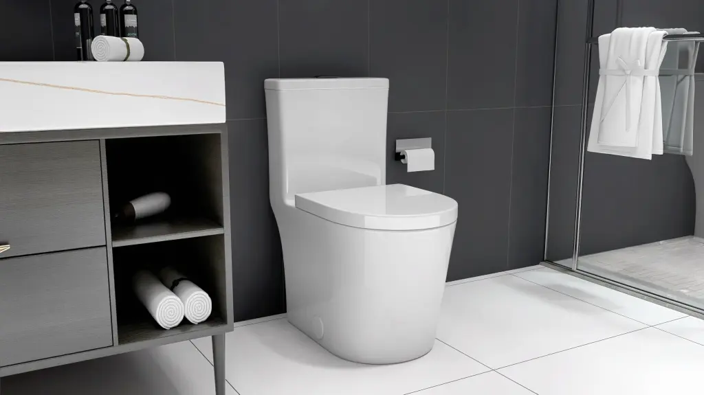 Small Space-saving One Piece Toilet Dual Flush 23 Inch Length Tiny Bathroom bathroomware