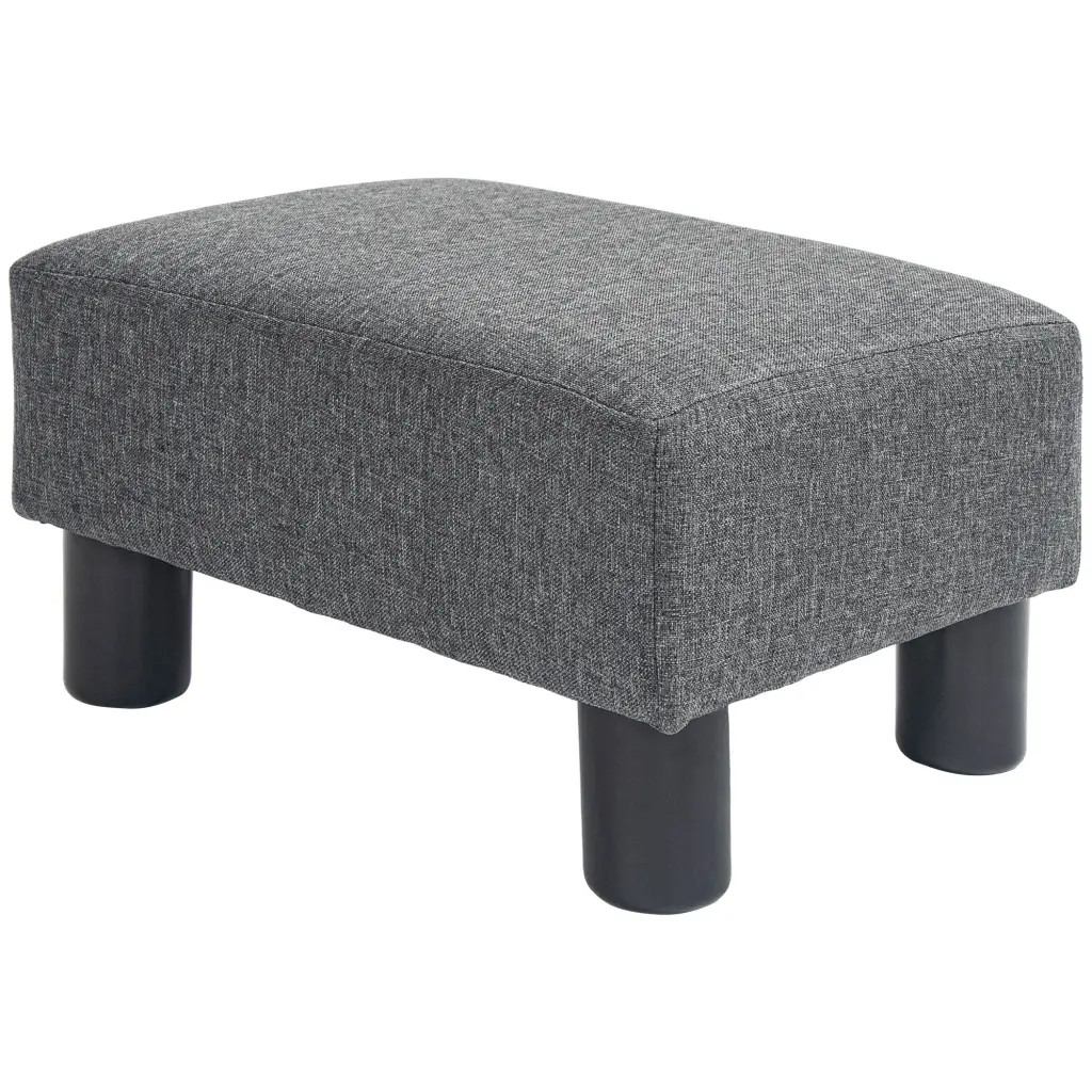 Homcom Ottoman Foot Rest Small Foot Stool Linen Fabric Upholstery aosom business