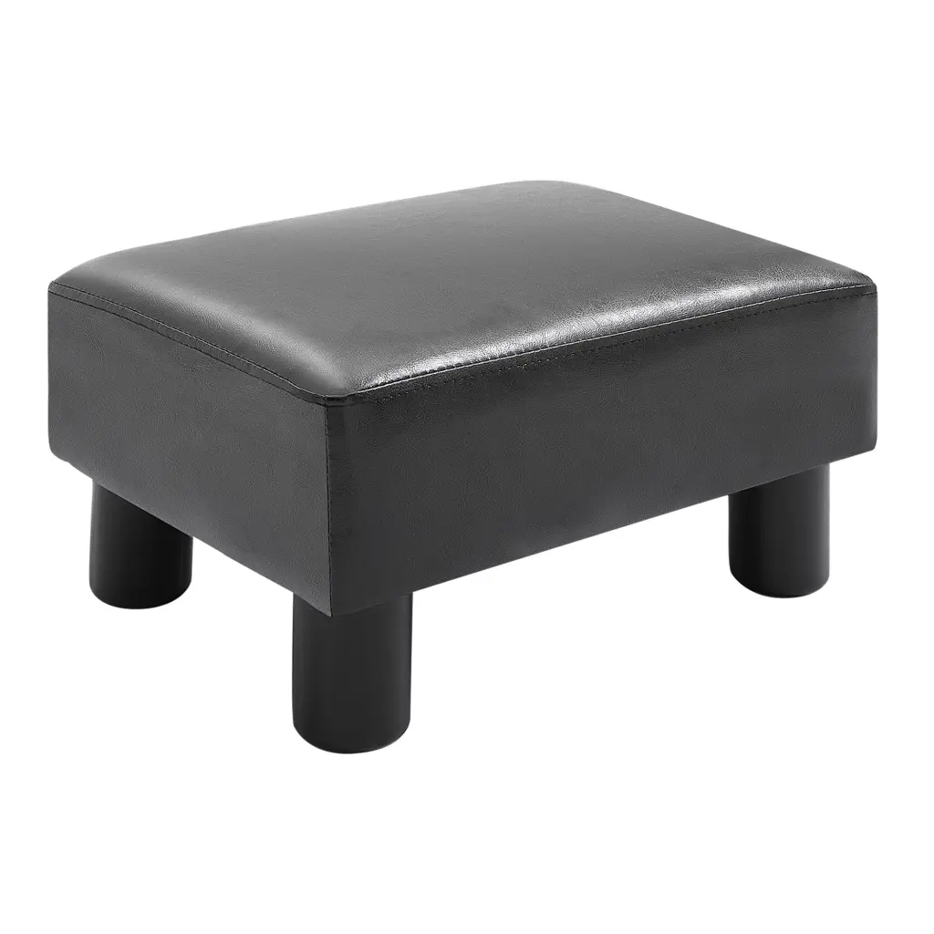 Ottoman Foot Rest Faux Leather Upholstery Rectangular Shape aosom business