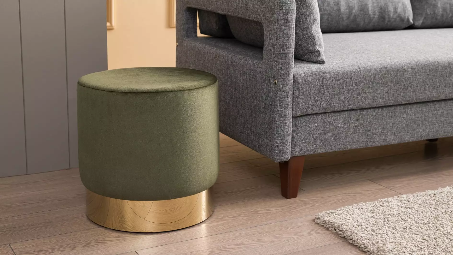 Balcab Home Green Barok 14 Tuffet Ottoman