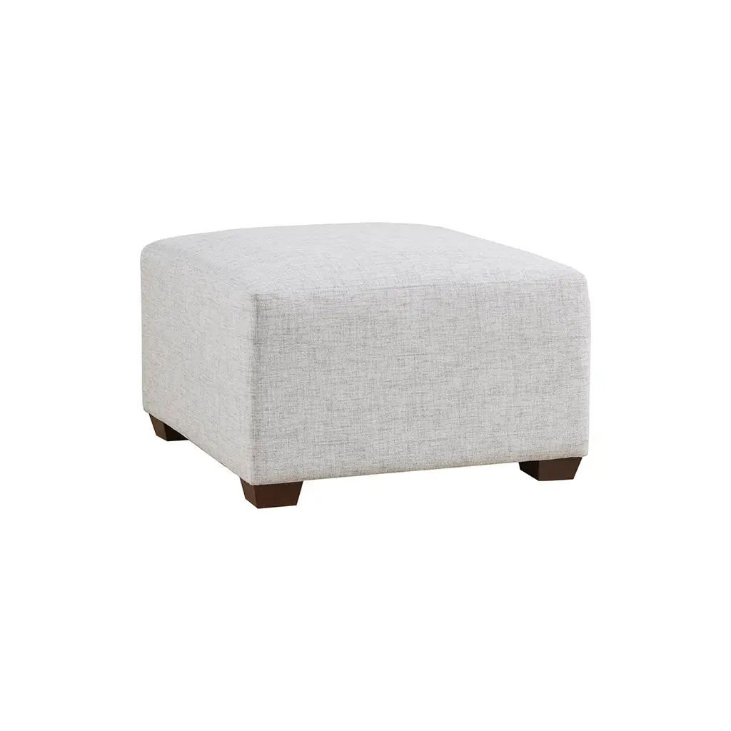 Modular Ottoman Ivory Polyester Living Room Footrest Storage Bench jla