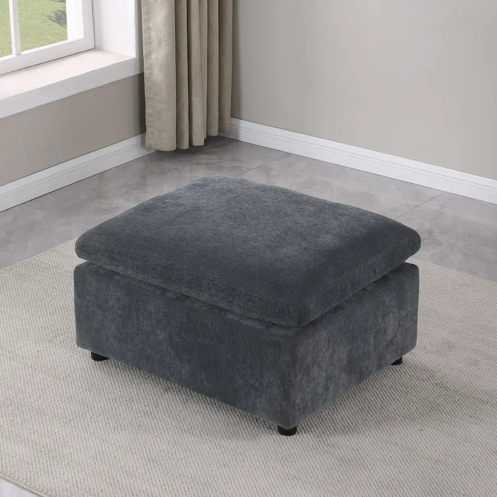 Modern Upholstered Square Modular Ottoman Sectional Sofa - Versatile Footrest meiting furniture