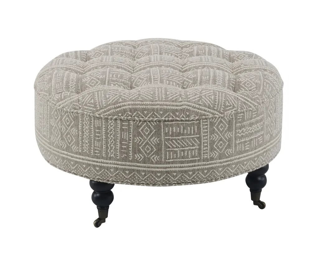 Upendo Ottoman Casters Pattern Fabric AC03000 Multicolor Upholstered acme onsite store