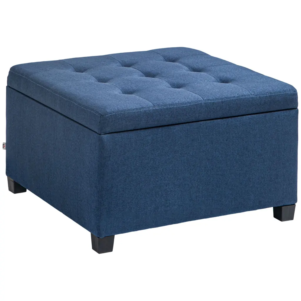 Homcom Fabric Tufted Storage Ottoman Flip Top Seat Lid and Metal Hinges aosom business