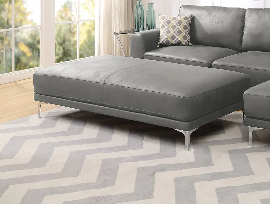Modern Antique Gray Large Ottoman Metal Legs - 1Pc Cocktail Ottoman Living Room kanepe