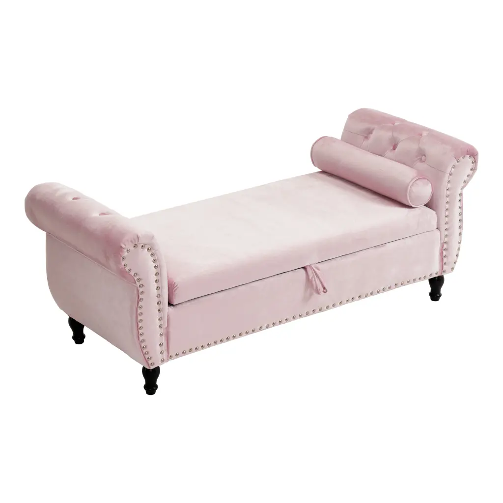 Velvet Multifunctional Storage Rectangular Ottoman Bench Pillow Living Room Furniture nh-comfortcove