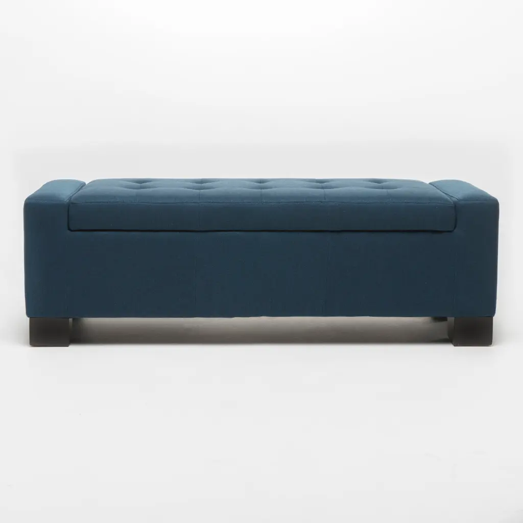 Guernsey Ottoman Navy Blue Fabric nh-perfect home