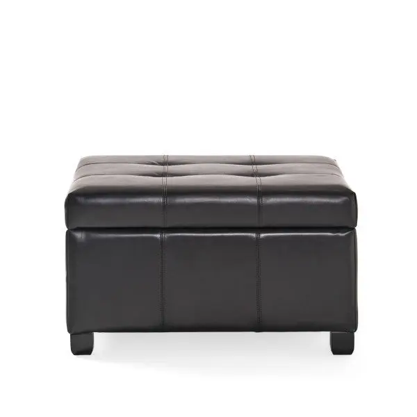 Richmond KD Storage Ottoman Espresso PU Leather Living Room nh-purenest