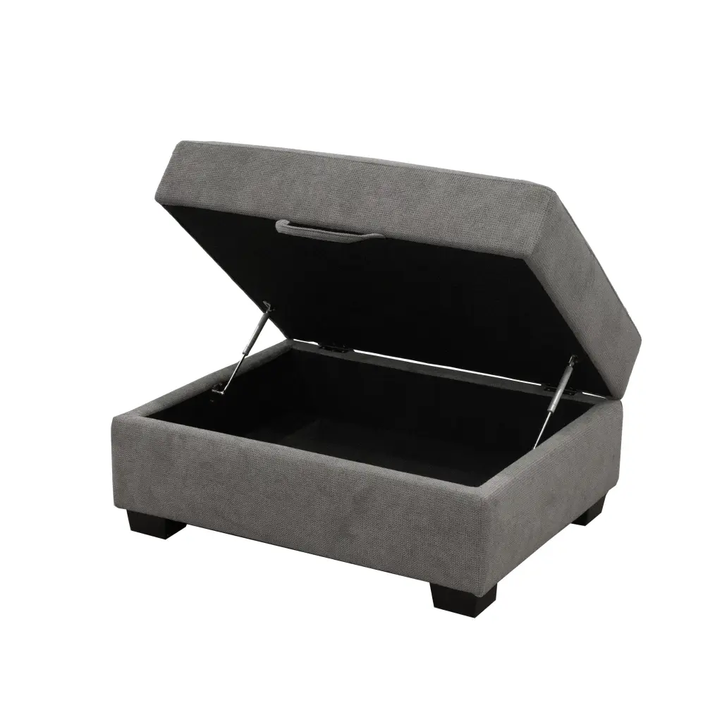 Scottsdale Grey Storage Ottoman Grey Wood Polyester Blend Living Room american homestead furniture