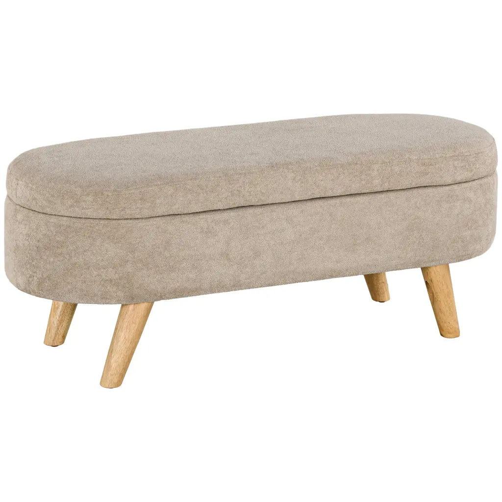 Homcom Storage Ottoman Bench 43.3 Inch Teddy Fleece Upholstered End Bed aosom business