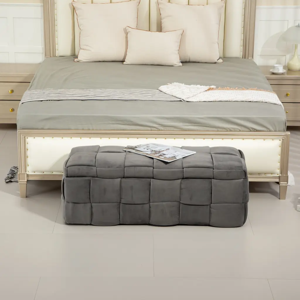 Coolmore Storage Ottoman Bedroom End Bench Upholstered Fabric Storage coolmore w-395