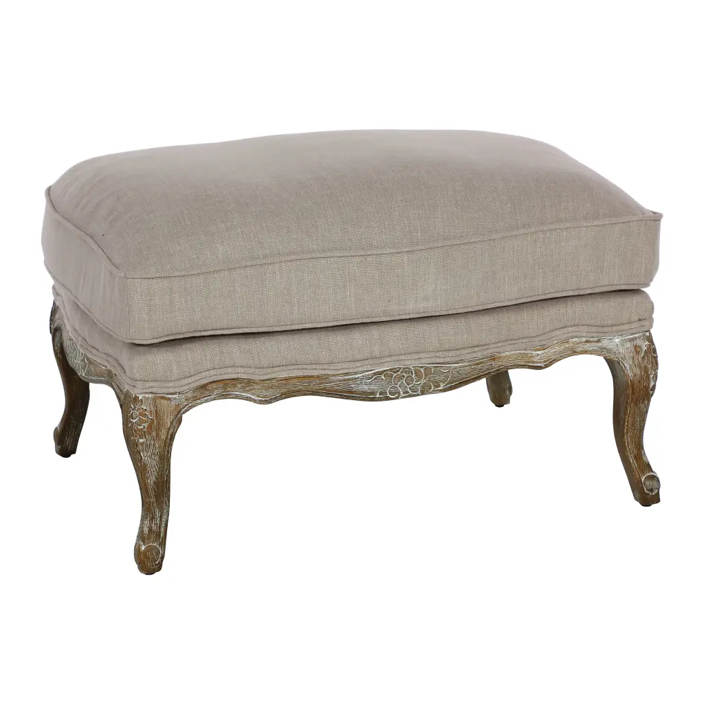 Living Room Accent Ottoman Wood Frame and Gray Weathered Finish kanepe