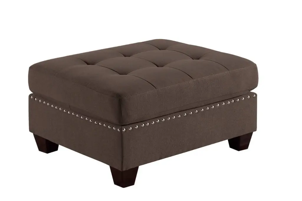 Living Room Furniture Tufted Ottoman Black Coffee Linen Like Fabric Storage Footrest kanepe