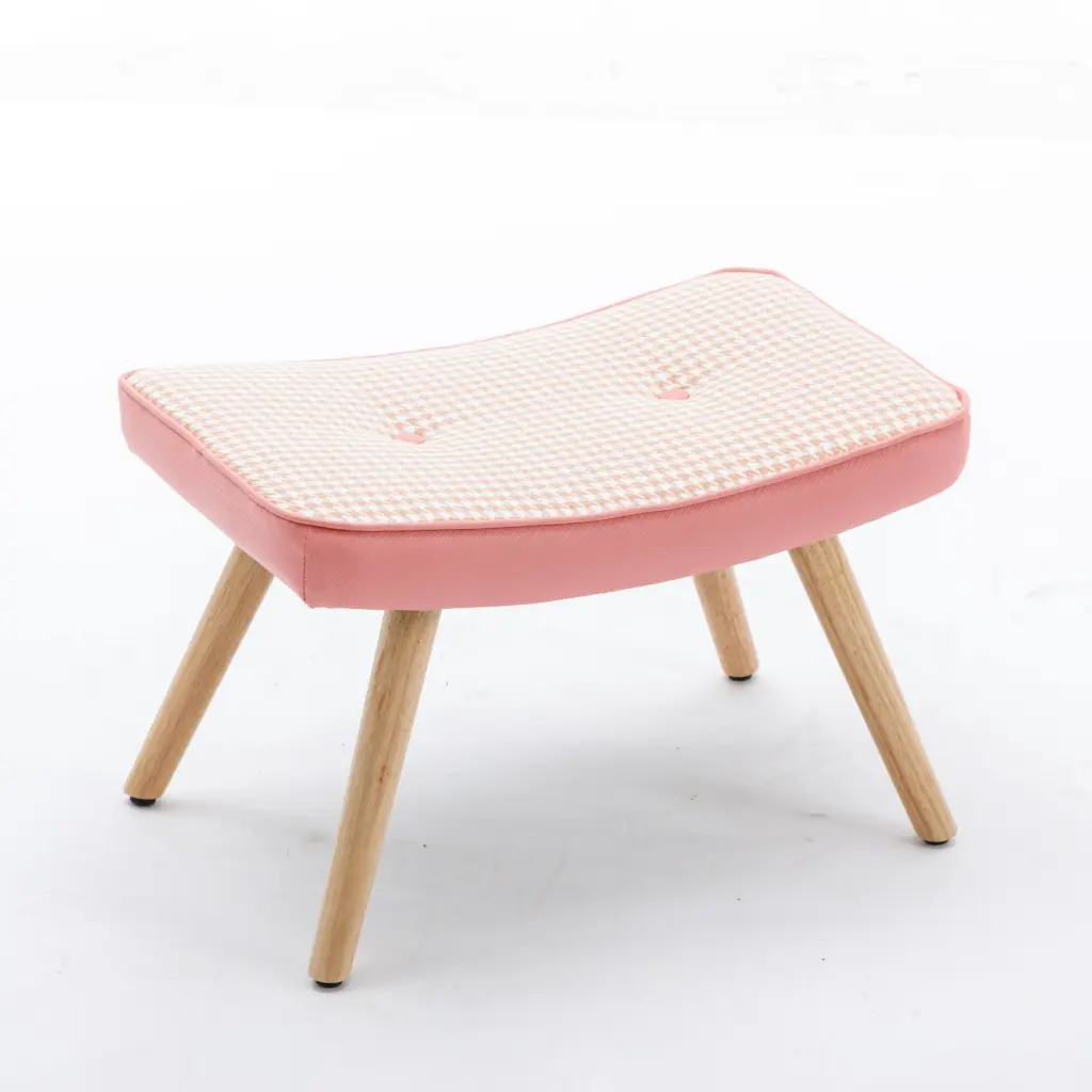 Wooden Step Ottoman Square Cushion Foot Stool Adults Living Room rnb
