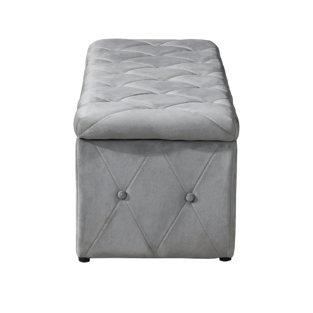 1 Piece Rectangular Short Velvet Storage Ottoman 2 Set Ottomans smart house