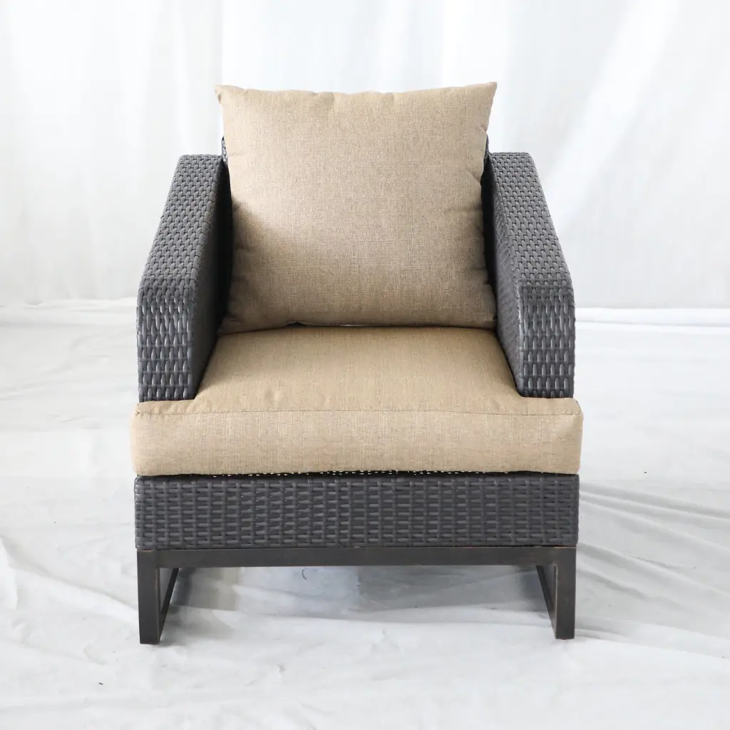 Comal Outdoor Furniture Wicker Chairs Cushions Set 2 Brown Patio Seating gathercraft