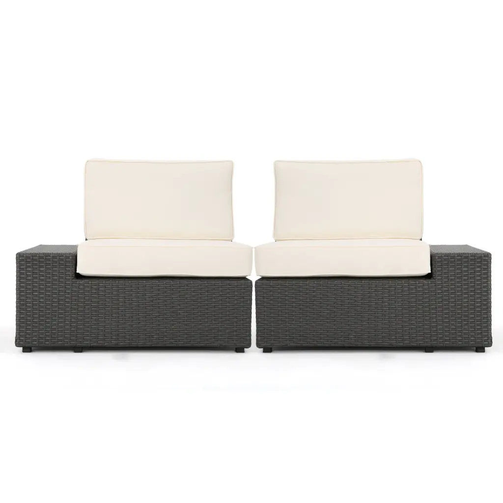 Santa Cruz Arm Chairs Left and Right Grey PE Rattan Iron Frame n828 canada