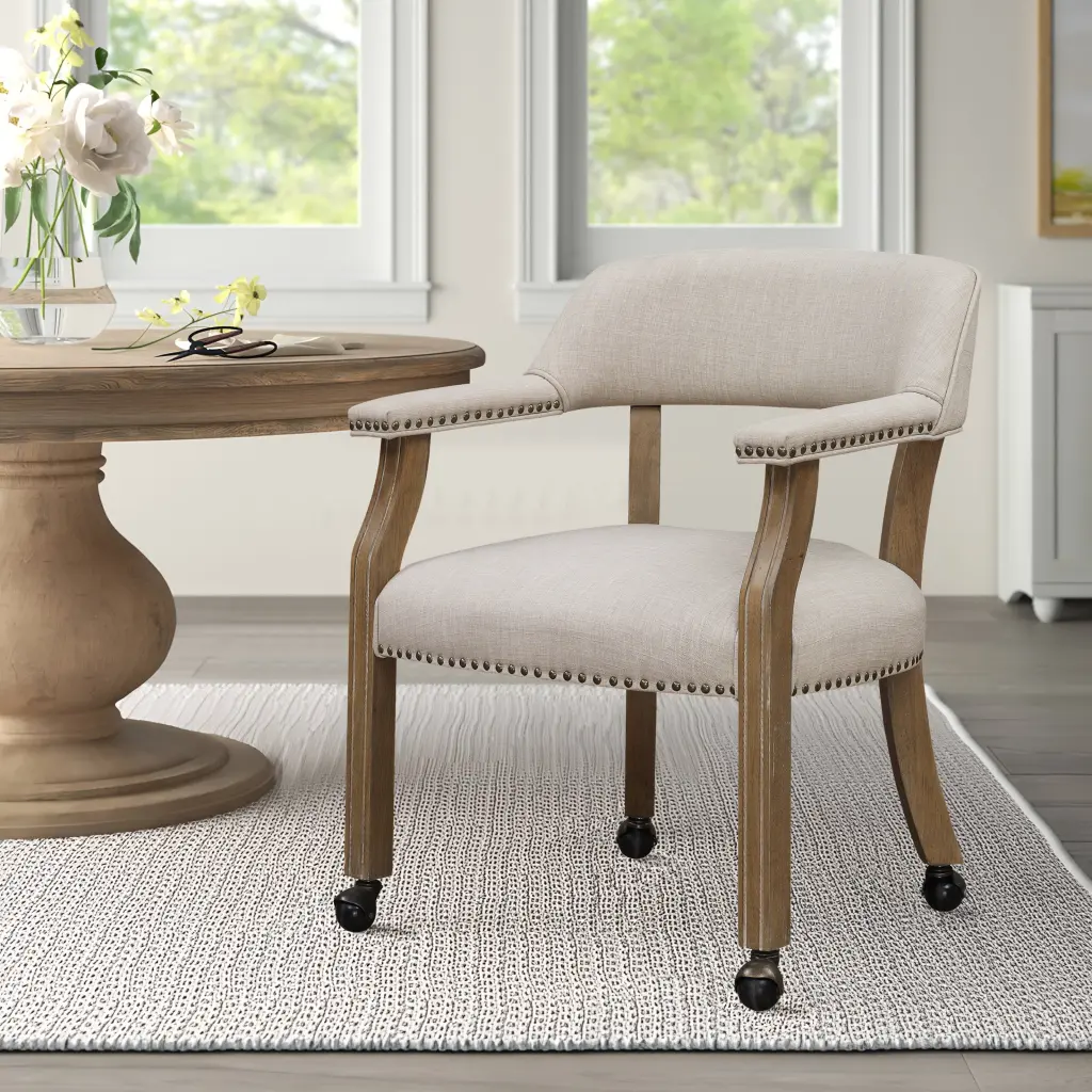 Monroe Sand Caster Game Chair Beige Foam Polyester Outdoor ridgecrest home
