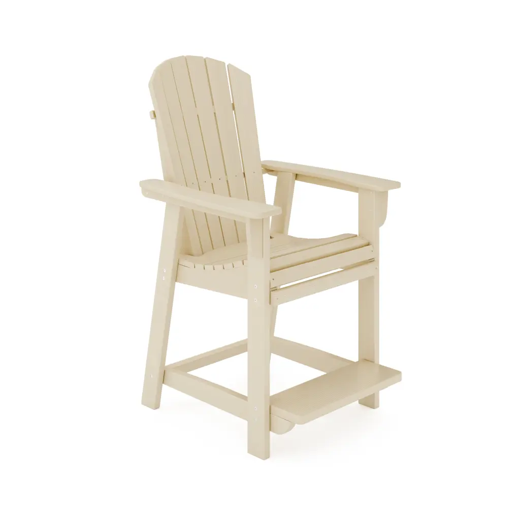 Adirondack Style Counter Chair Chic HDPE Poly Lumber - Durable Outdoor Seating sopoly
