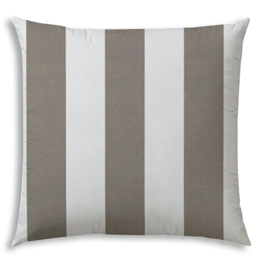 Cabana Large Taupe Indoor Outdoor Pillow Sewn Closure Multicolor Polyester usa made pillow and pouf
