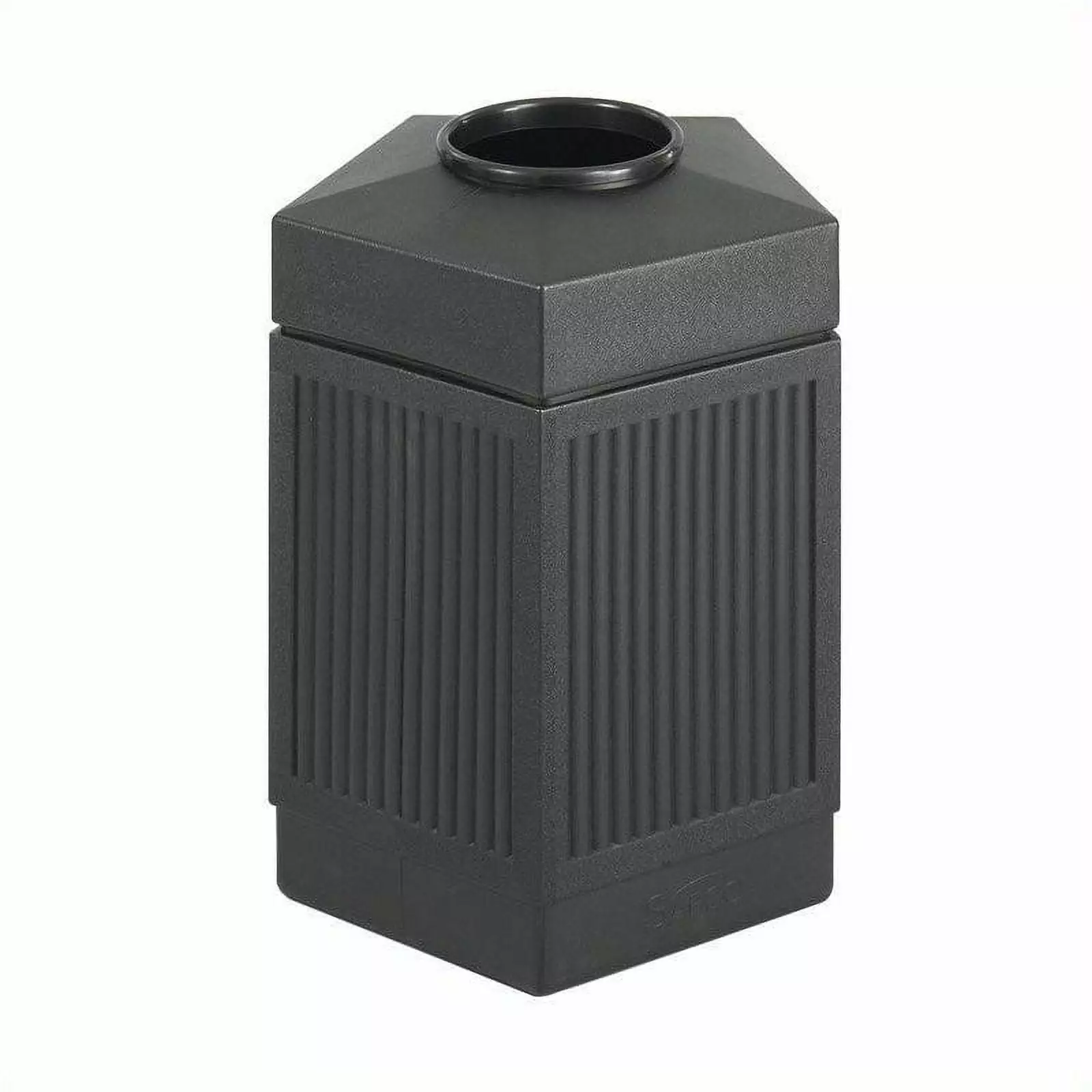 Pemberly Row Pentagon Indoor Outdoor Receptacle (Large) Black