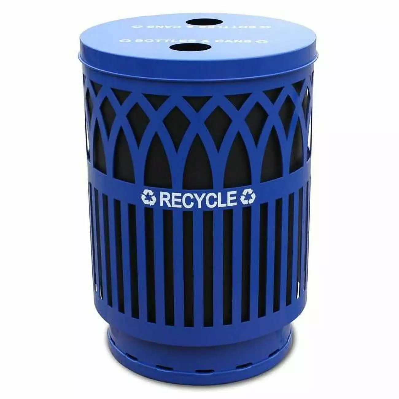 Witt Industries COVR40P-FTR-BL Covington Recycling Outdoor - 40 Gallon - Blue Steel