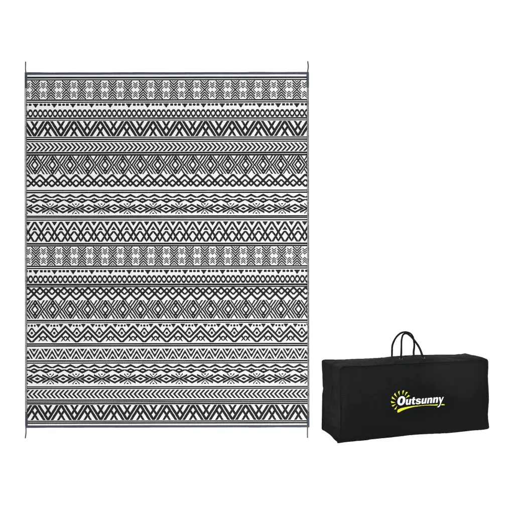 Outsunny Reversible Outdoor Rug 8 X 10 Waterproof Plastic Straw Floor Mat Patio Deck Or Poolside aosom business
