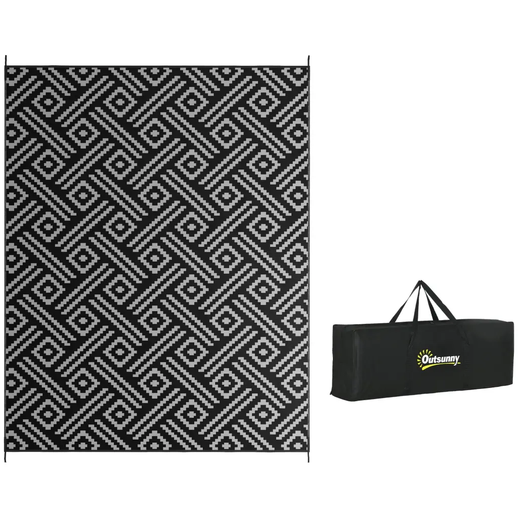 Outsunny Reversible Outdoor Rug 9 X 12 Waterproof Plastic Straw Floor Mat aosom business
