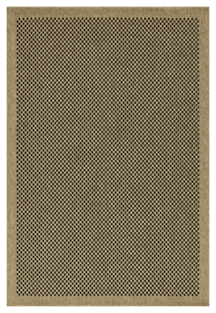 Earth GC NTL1003 Jute Black 5 Ft. 3 . X 7 Ft. 3 . Indoor Outdoor Rug icona home decor