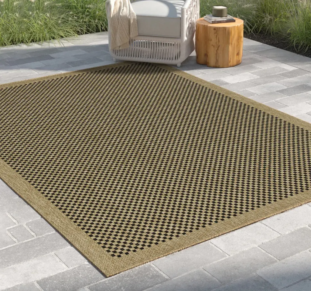 Earth Gc Ntl1003 Jute Black 2 Ft. 7 . X 7 Ft. 3 . Indoor Outdoor Rug icona home decor