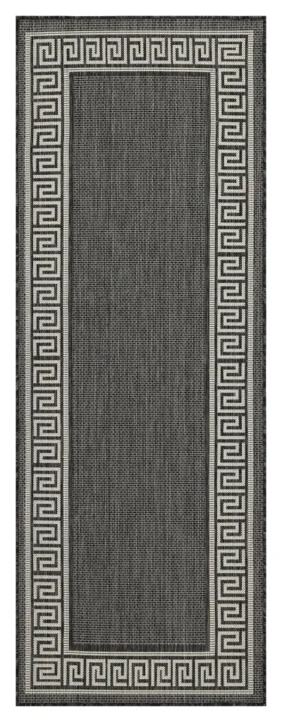 Sunshine GC HAR2002 Anthracite 2 Ft. 7 . X 7 Ft. 3 . Indoor Outdoor Area Rug icona home decor