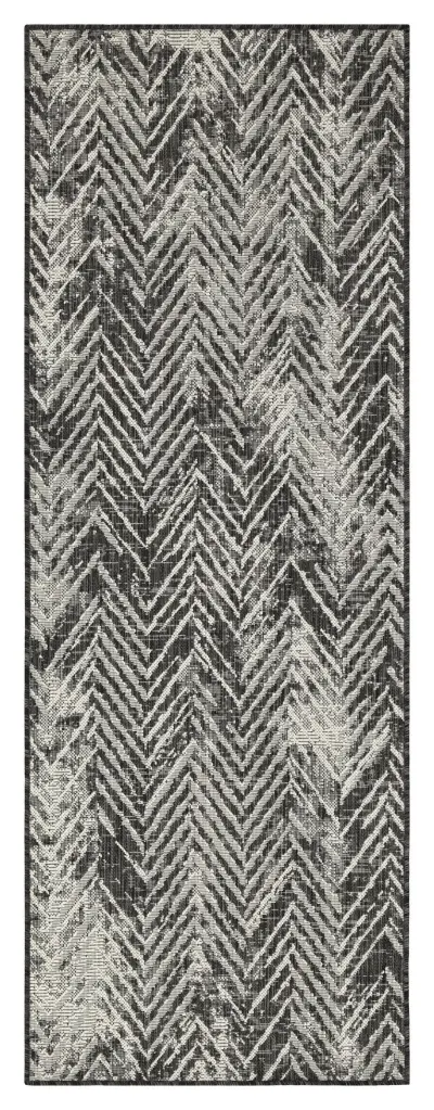 Sunshine GC HAR2011 Anthracite Indoor Outdoor Rug 2.7x7.3 Ft Durable Polypropylene icona home decor