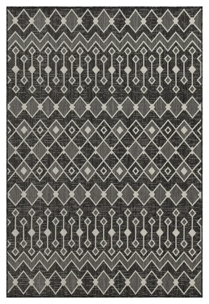 Sunshine GC Har2020 Anthracite 5 Ft 3 X 7 Ft 3 Indoor Outdoor Rug icona home decor