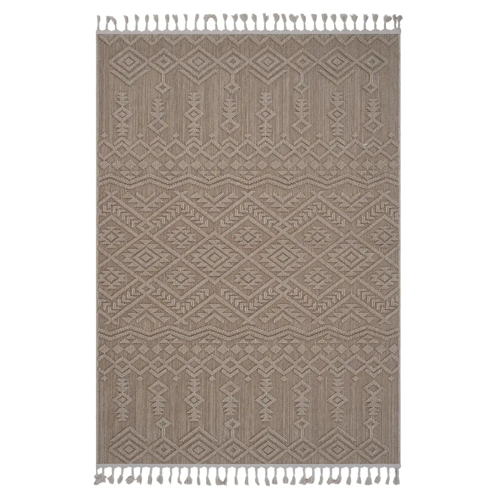 4X6 Natural Traditional Indoor Outdoor Area Rug Polypropylene Patio and Living Room naar rug