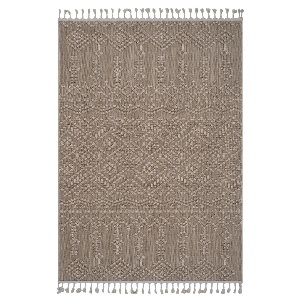 8X10 Natural Traditional Indoor Outdoor Area Rug Polypropylene naar rug