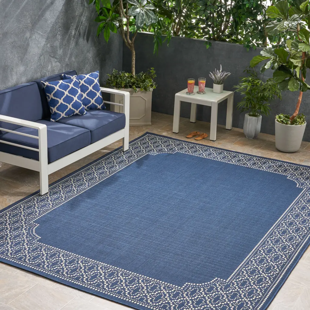 Marina 4401L 7'10 X 10' Navy Polypropylene Rug nh-kisa