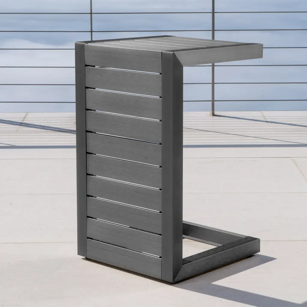 Cape Coral Aluminum Influenced Table Grey Outdoor Patio Furniture nh-perfect home