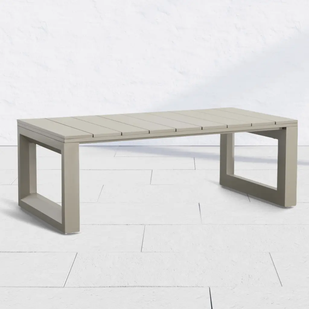 Outdoor Contemporary Cocktail Table Neutral Style And Beveled Edge steve silver furniture